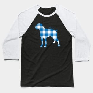 Plaid Boxer Dog Baseball T-Shirt